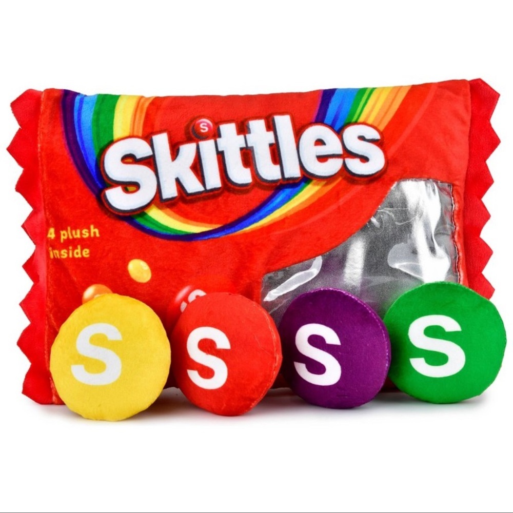 NWT Iscream Skittles Plush Stuffed Pillow Filled with Mini Pillows